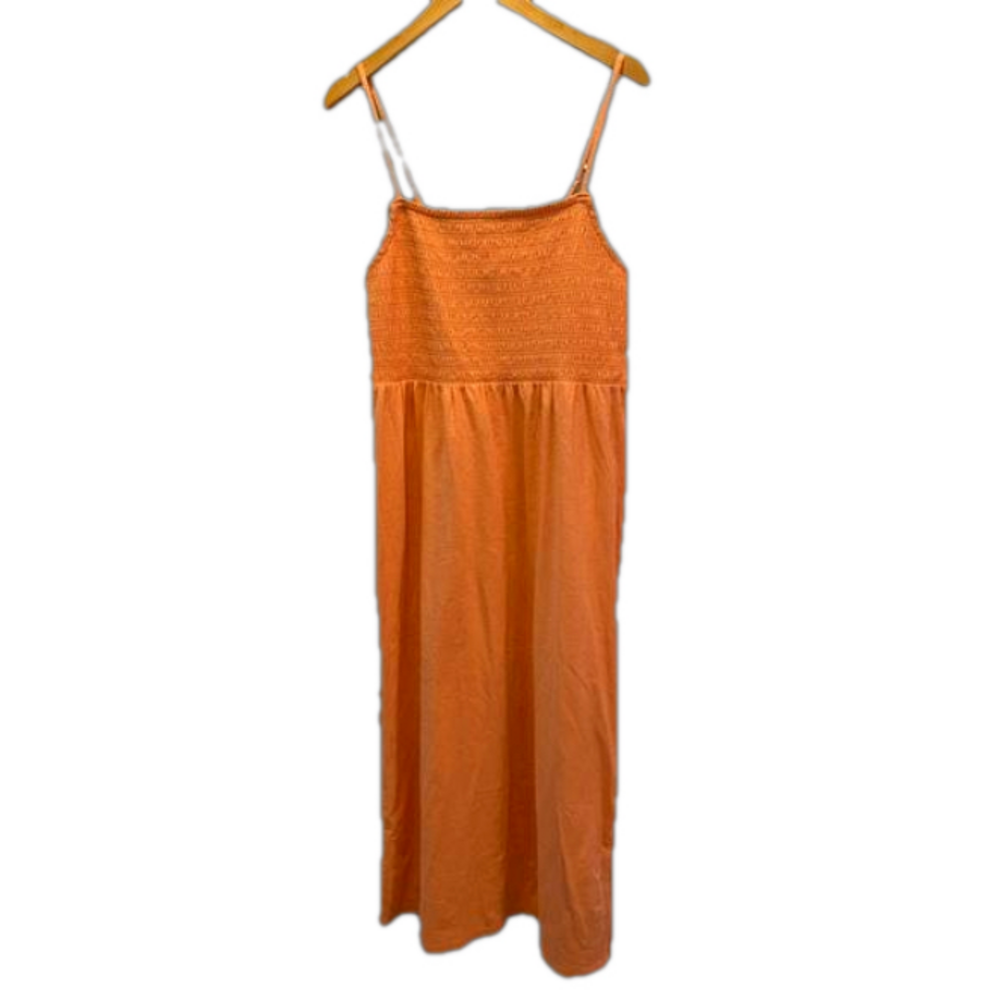 Old Navy NWT Orange Smocked-Bodice Cami Midi Sundress Size Medium Tall M Tall